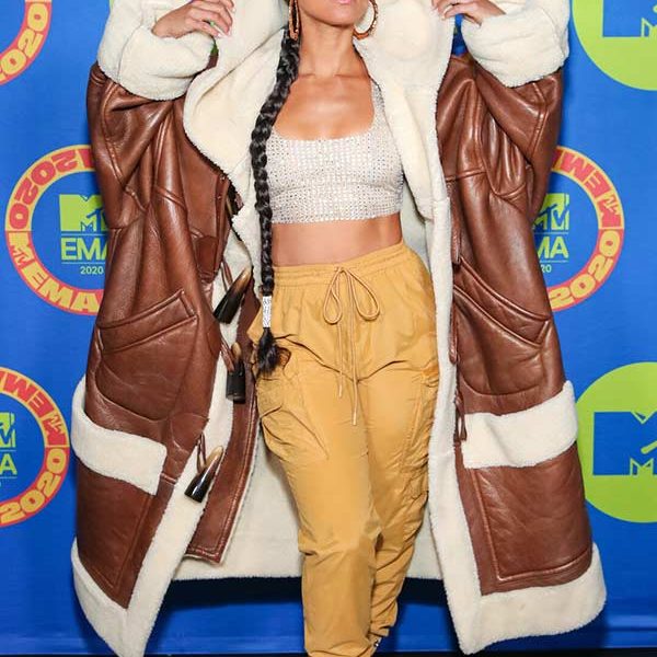 Alicia Keys Shearling Coat