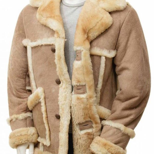 Mens Shearling Sheepskin Leather Coat