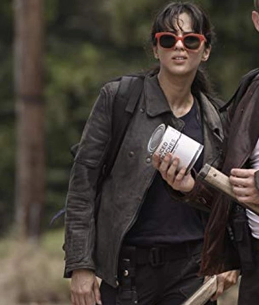 The Walking Dead World Beyond Huck Black Leather Jacket