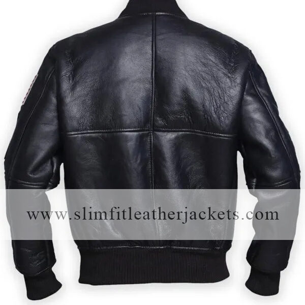 Men's Black American Flag Leather Jacket