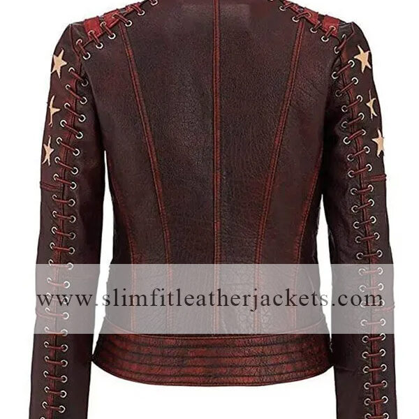 Women's Ox Blood Vintage Style Leather Jacket