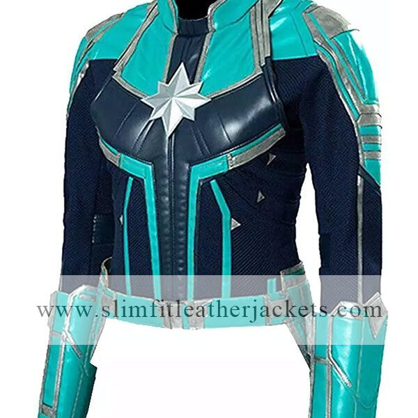 Captain Marvel Brie Larsons Costume Leather Jacket