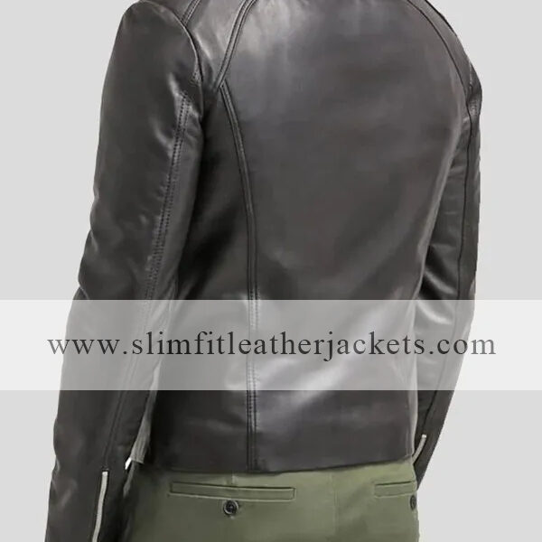 Mens Slim Fit Black Leather Jacket
