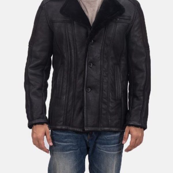 Mens Furcliff Double Face Leather Shearling Coat