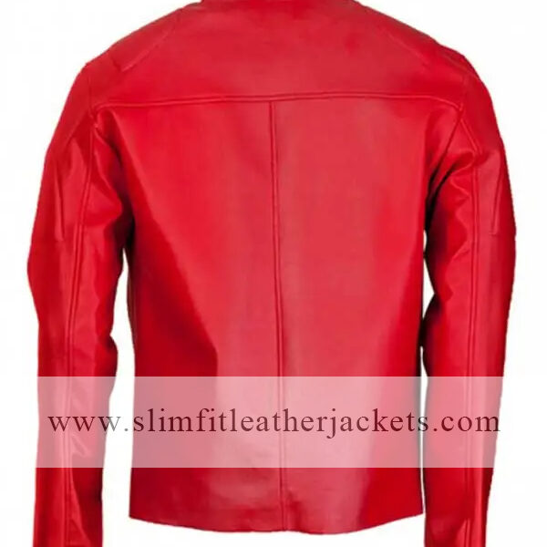 Red Biker Leather Jacket