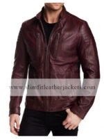 Oliver Red Aviator Cafe Racer Leather Jacket