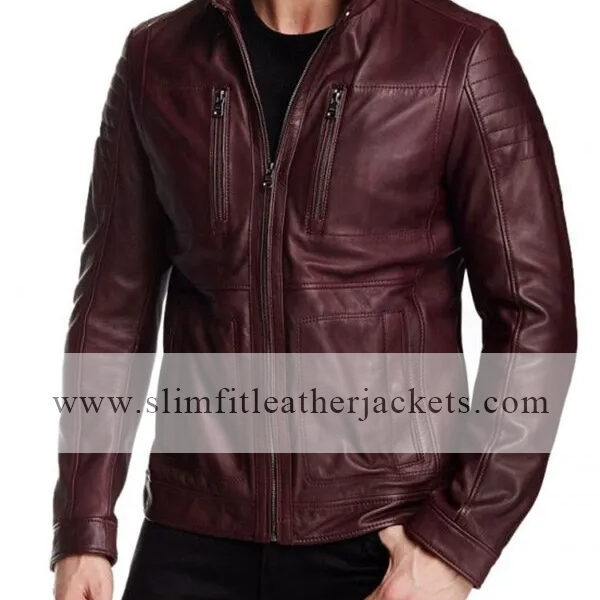 Oliver Red Aviator Cafe Racer Leather Jacket