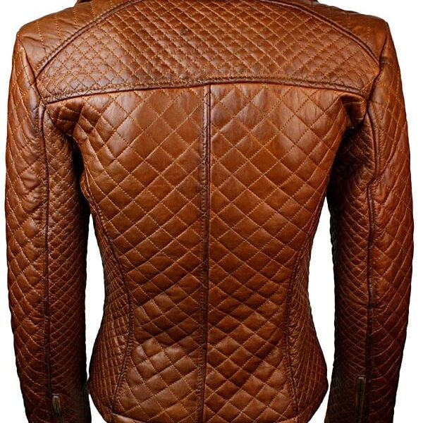 Quilted Sheepskin Fashion Leather Jacket