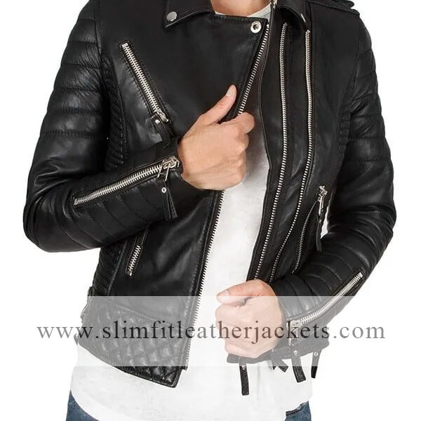 Womens Black Leather Biker Jacket